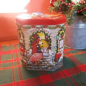 M and M's Christmas Village Series #17  Bank Tin 2003 Limited Edition Empty